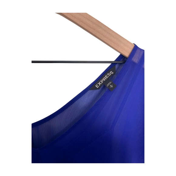 Express V Neck Cinched Waist Overlay Mini Dress. Size Medium - Picture 6 of 6